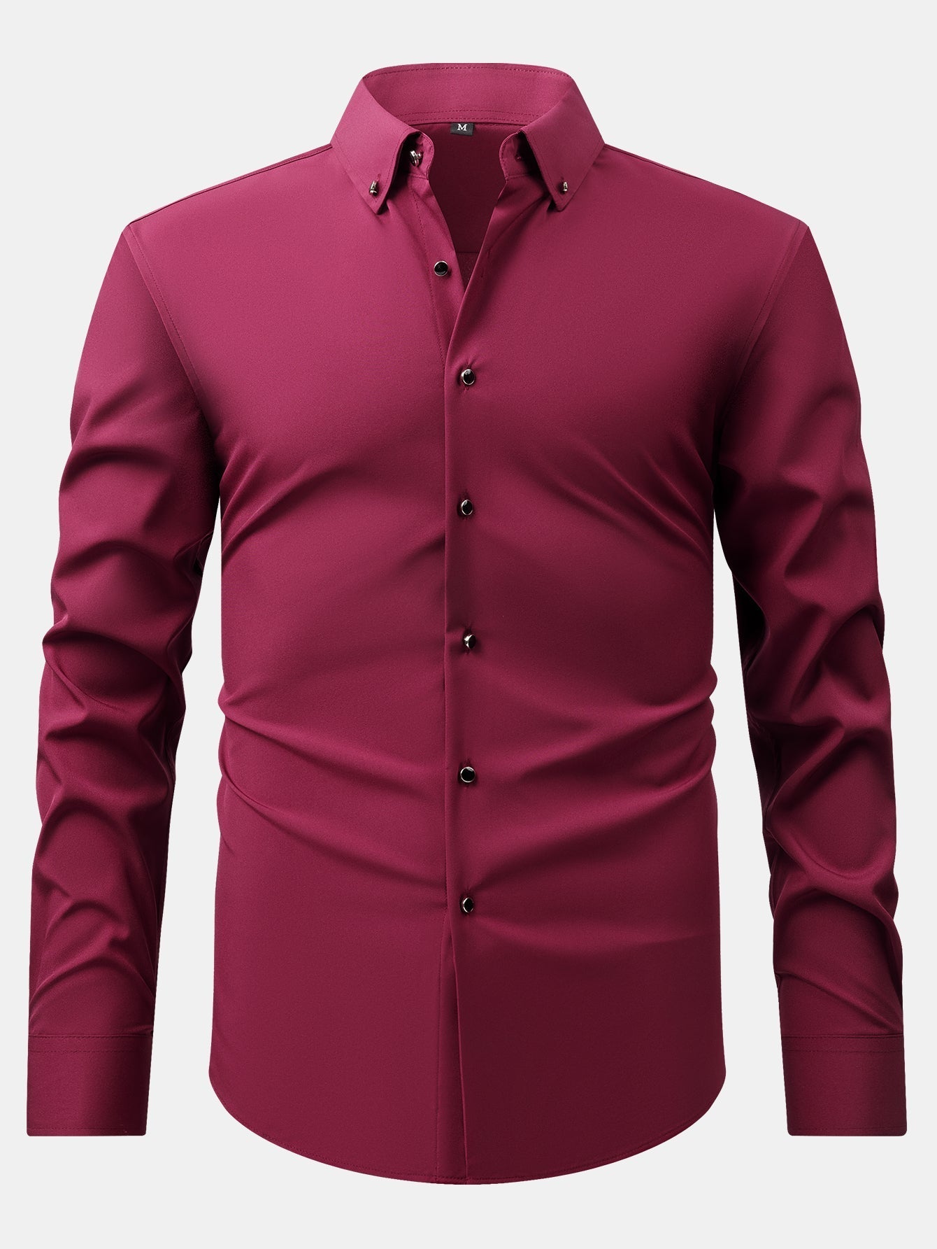 Fiorino® | Long Sleeve Dress Shirt with Faux Gemstone Metal Rim Buttons