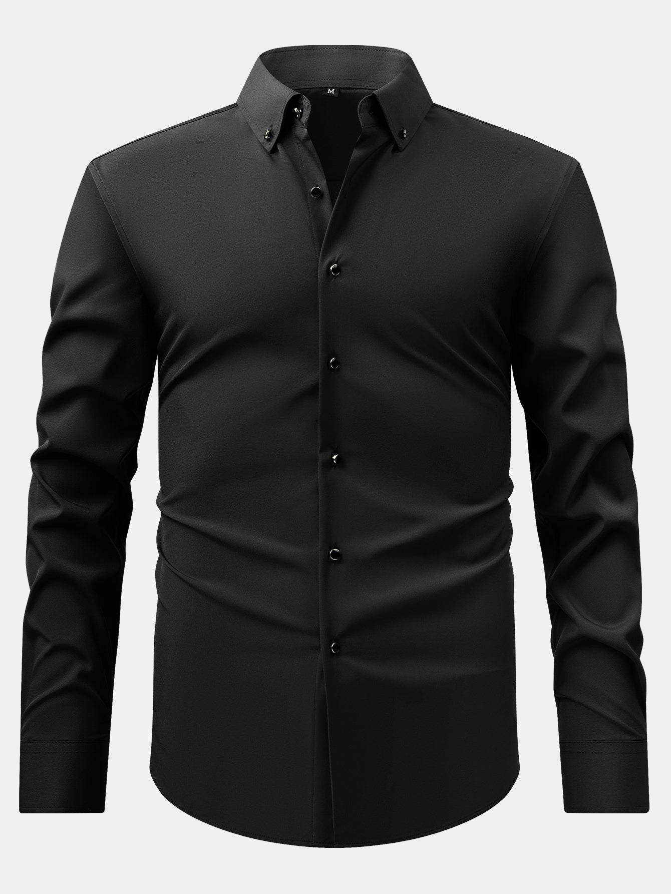 Fiorino® | Long Sleeve Dress Shirt with Faux Gemstone Metal Rim Buttons