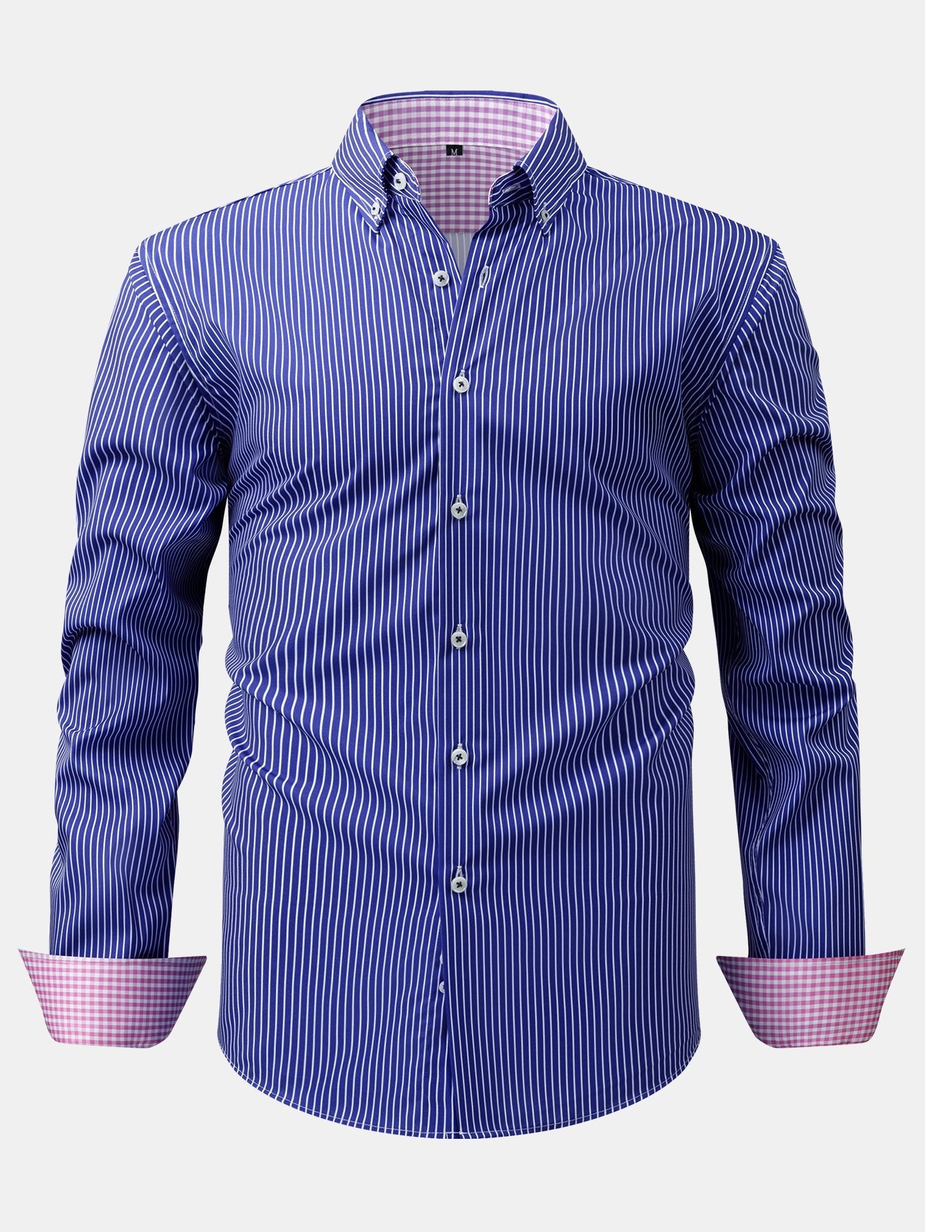 Kasper® | Long Sleeve Contrast Plaid Stripe Button Up Shirt