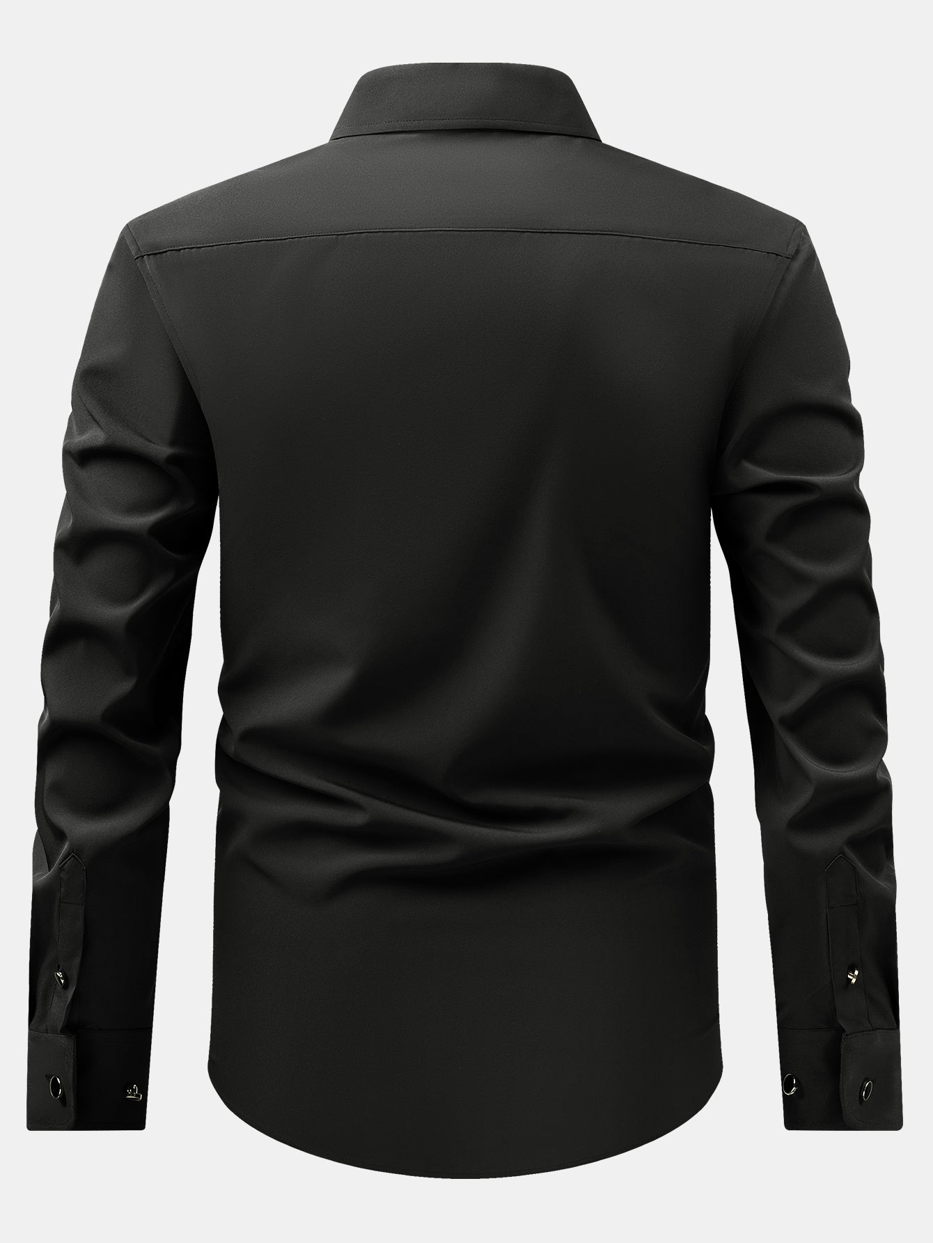 Fiorino® | Long Sleeve Dress Shirt with Faux Gemstone Metal Rim Buttons