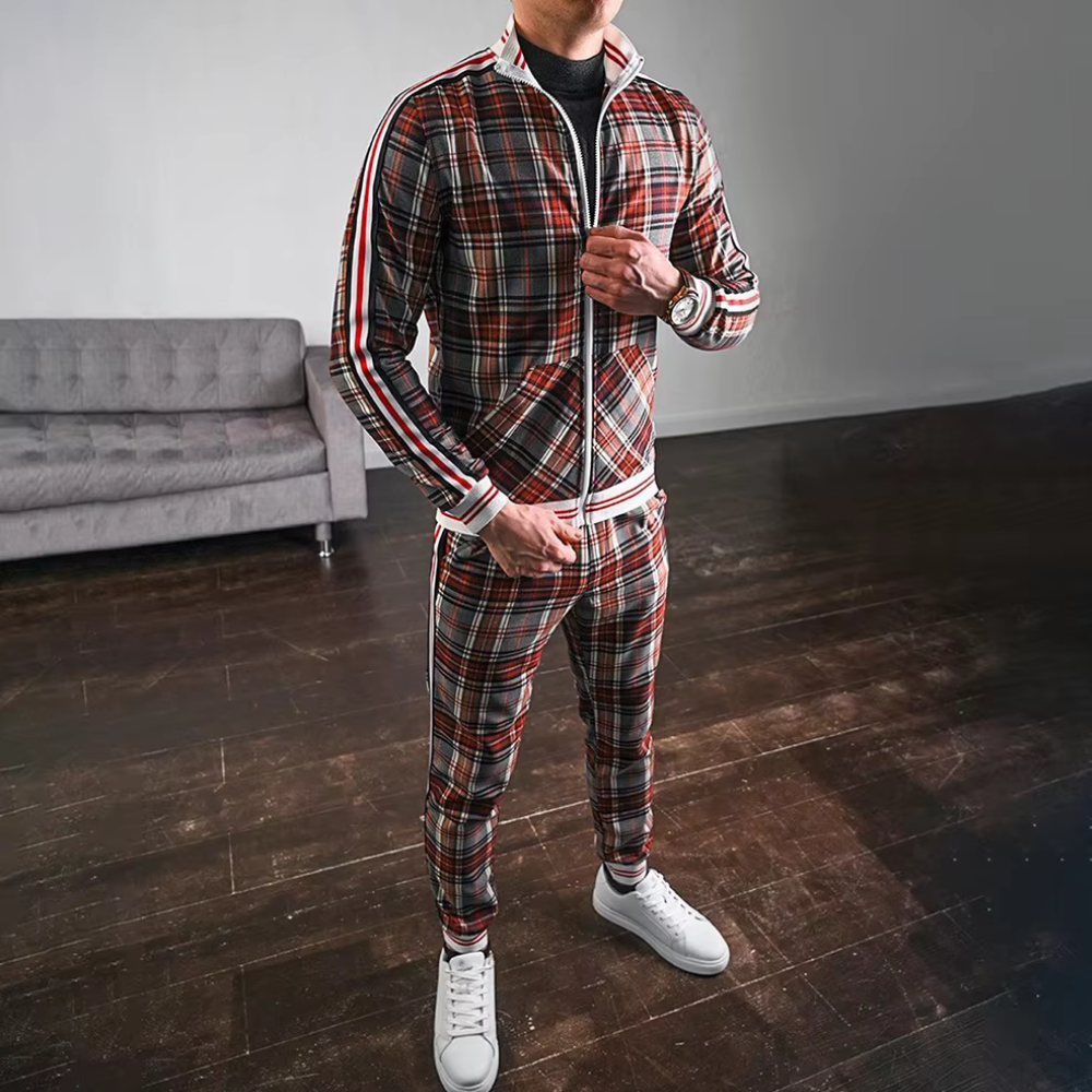 Tadeo® | Stylish checked tracksuit for men