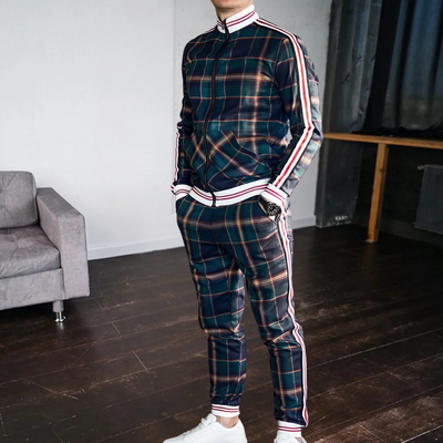 Tadeo® | Stylish checked tracksuit for men