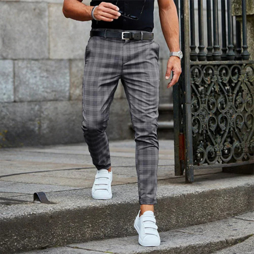 Colton® | Fashionable Checked Long Pencil Pants For Men