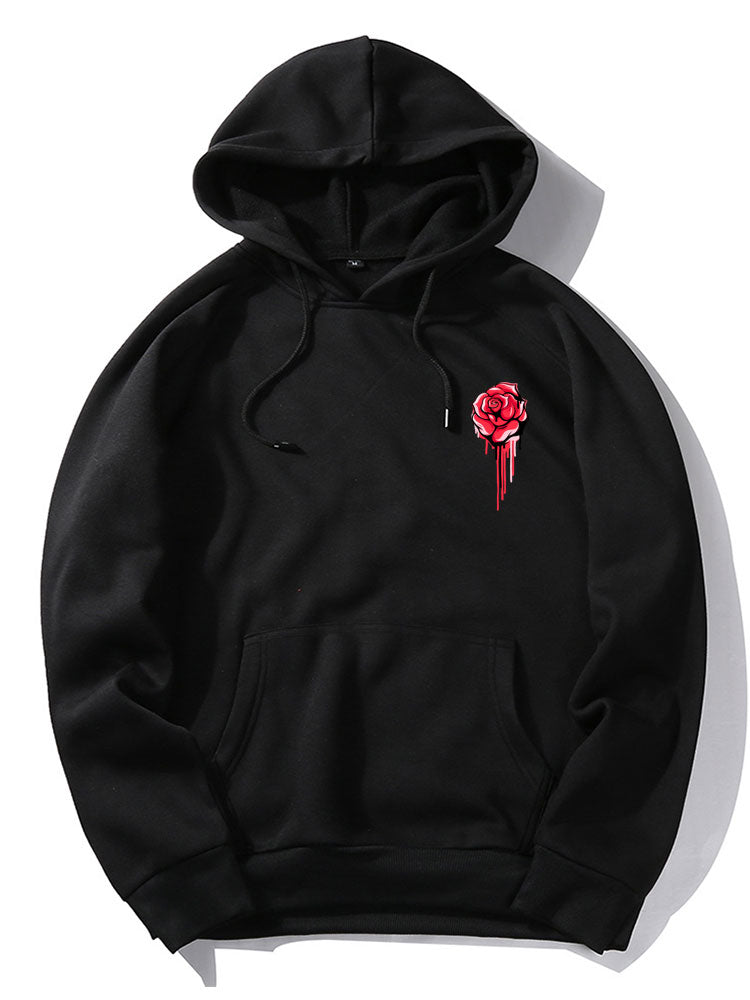Adrian | Red Rose Print Hoodies