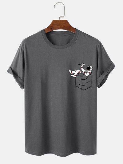 Almas® | Astronaut Pocket Print T-Shirt