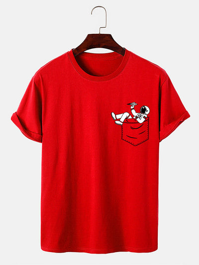 Almas® | Astronaut Pocket Print T-Shirt