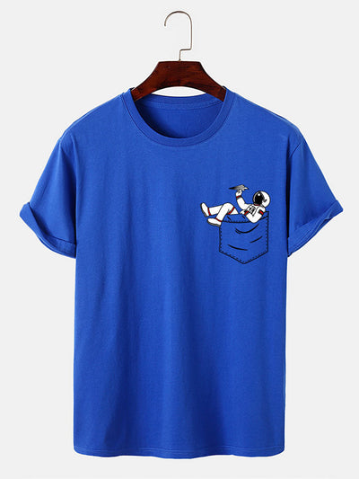 Almas® | Astronaut Pocket Print T-Shirt