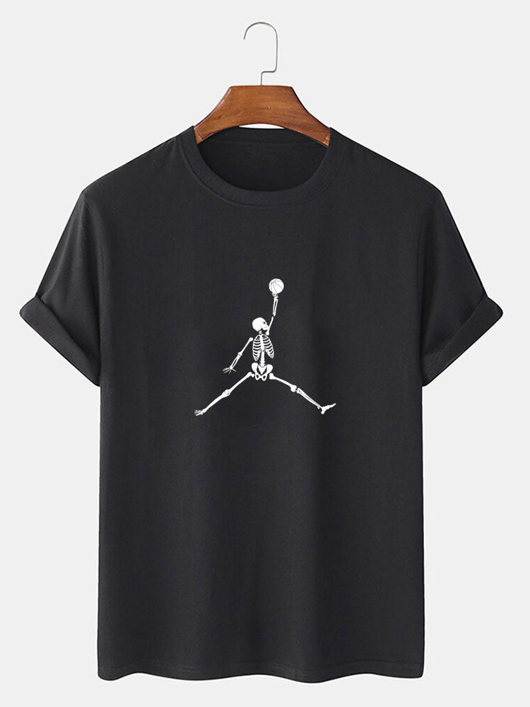 Silvio® | Basketball Skeleton Print T-Shirt