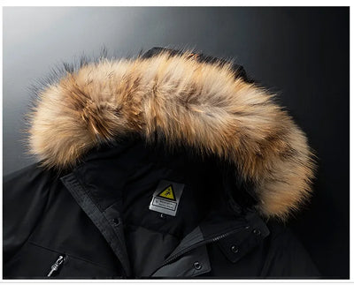Finbar | Men's insulated parka with faux fur hood