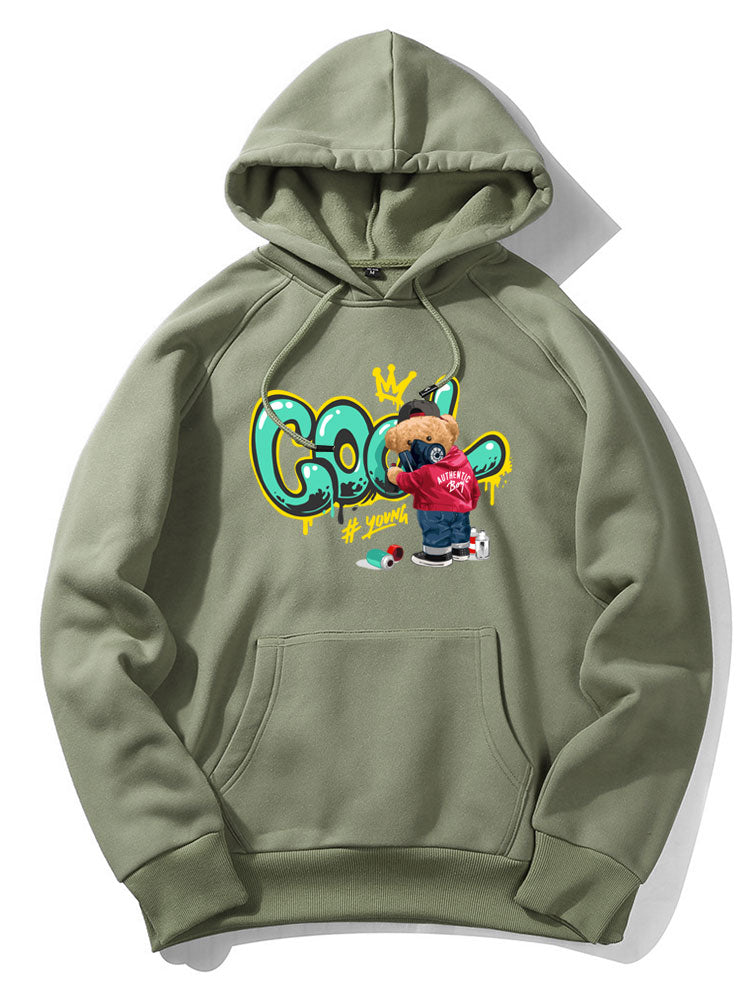Frank | Graffiti Bear Print Hoodie