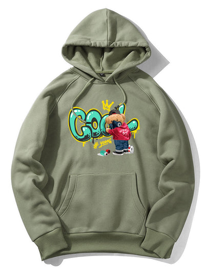 Frank | Graffiti Bear Print Hoodie