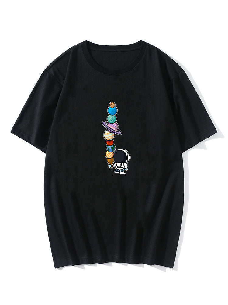 Gustavo® | Cartoon Astronaut Print T-Shirt