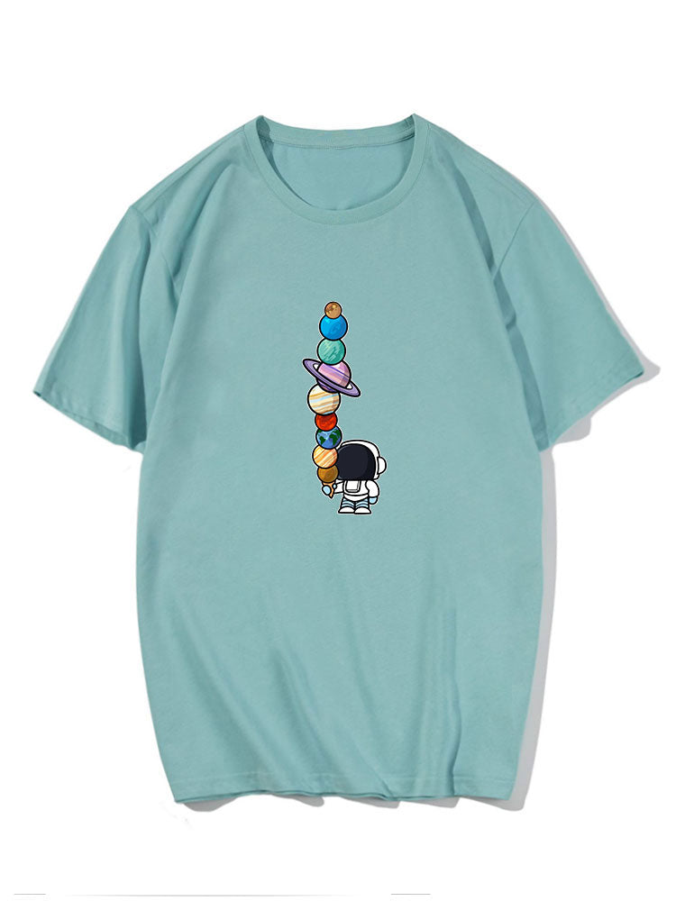 Gustavo® | Cartoon Astronaut Print T-Shirt