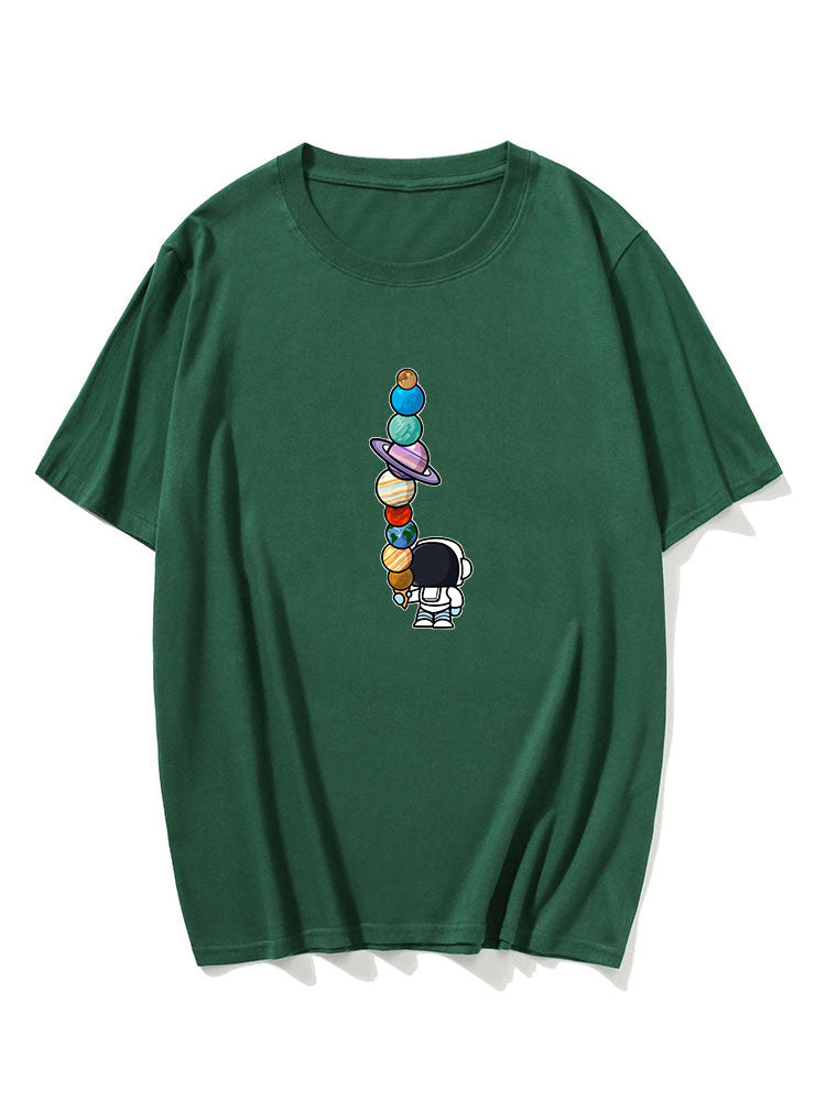 Gustavo® | Cartoon Astronaut Print T-Shirt