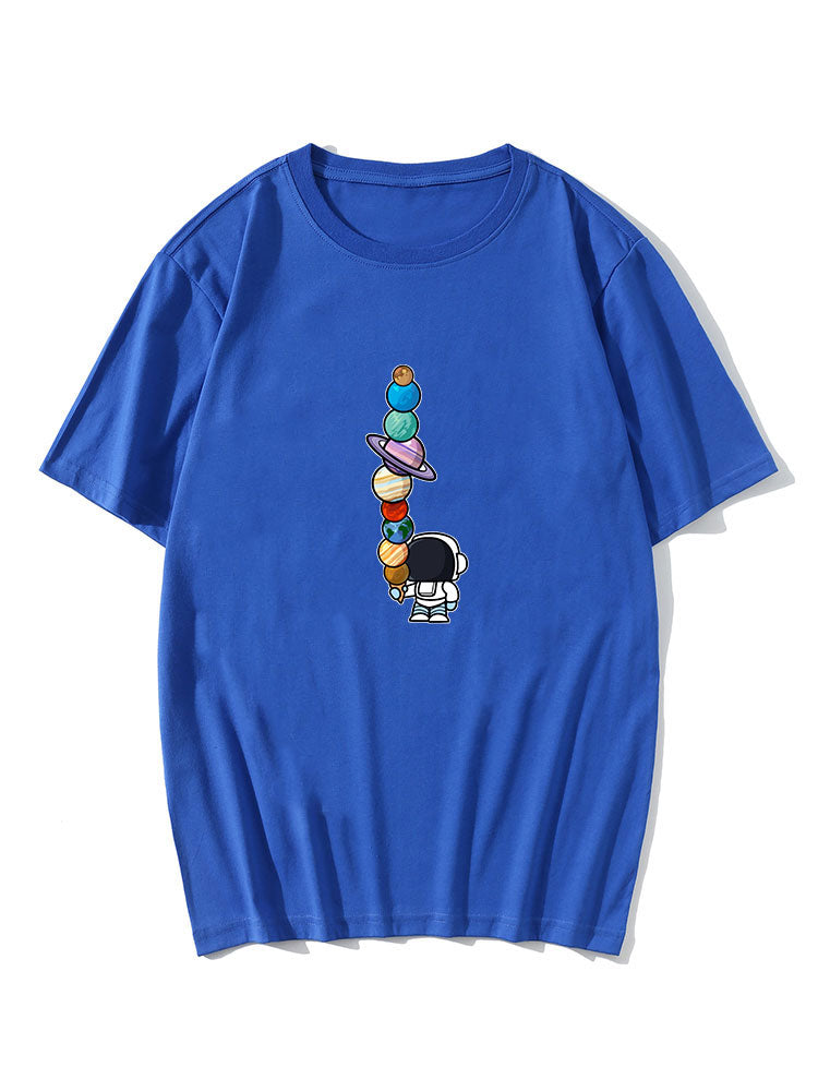 Gustavo® | Cartoon Astronaut Print T-Shirt