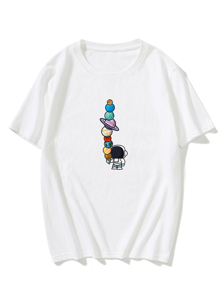Gustavo® | Cartoon Astronaut Print T-Shirt