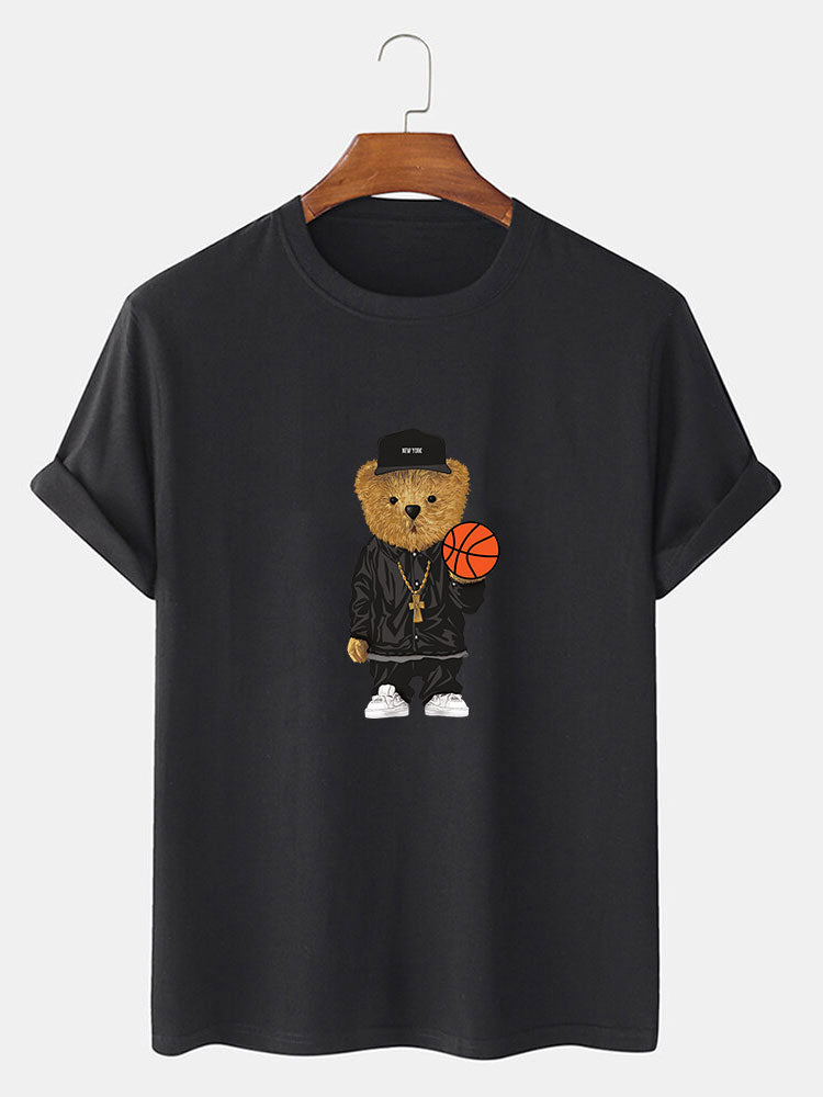 Severino® | Basketball Bear Print T-Shirt & Sweat Shorts