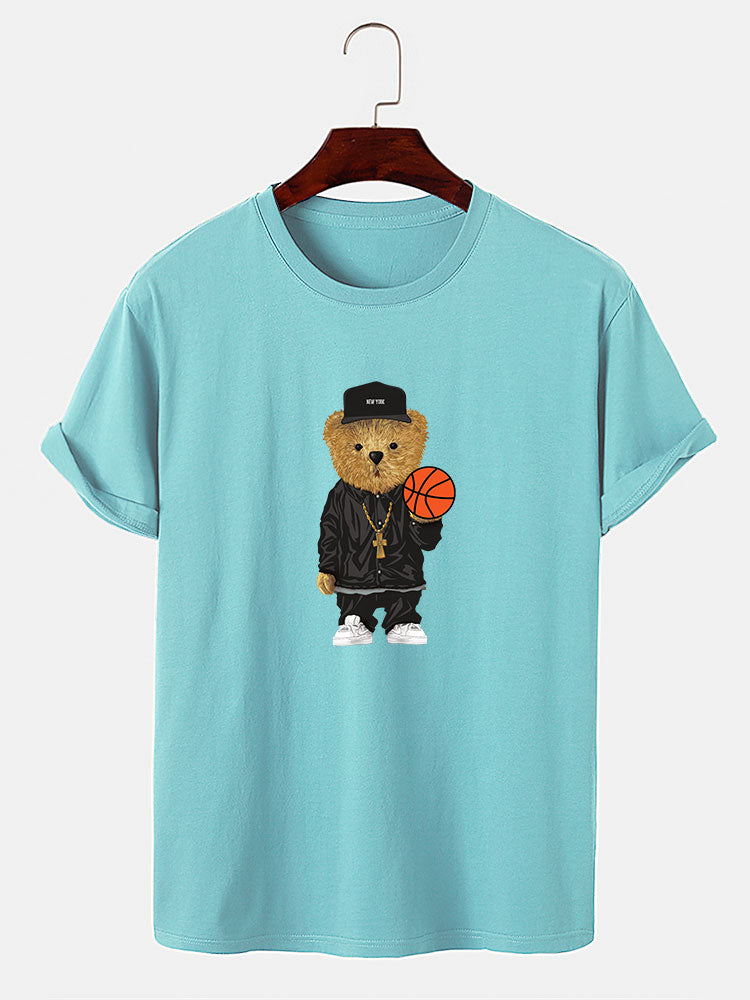 Bruno® | Basketball Bear Print T-Shirt & Shorts