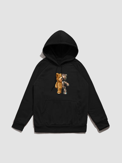 Zion | Robot Bear Graphic Print Hoodies