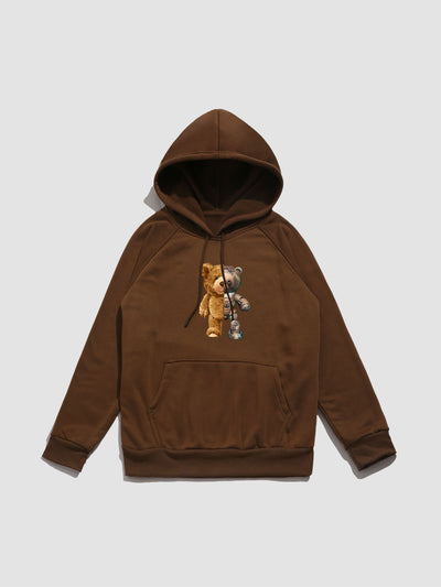 Zion | Robot Bear Graphic Print Hoodies