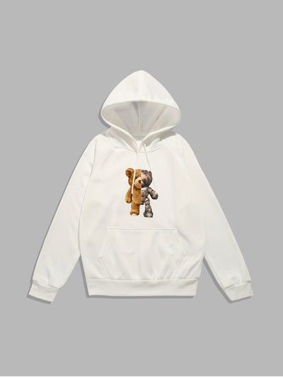 Zion | Robot Bear Graphic Print Hoodies