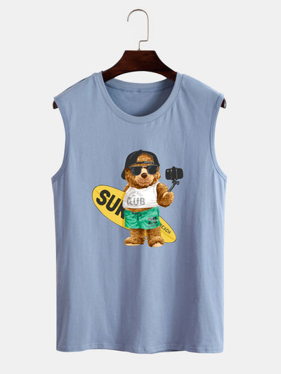 Jeffrey® | Surf Bear Print Tank Top