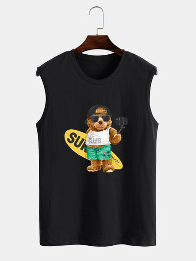 Jeffrey® | Surf Bear Print Tank Top