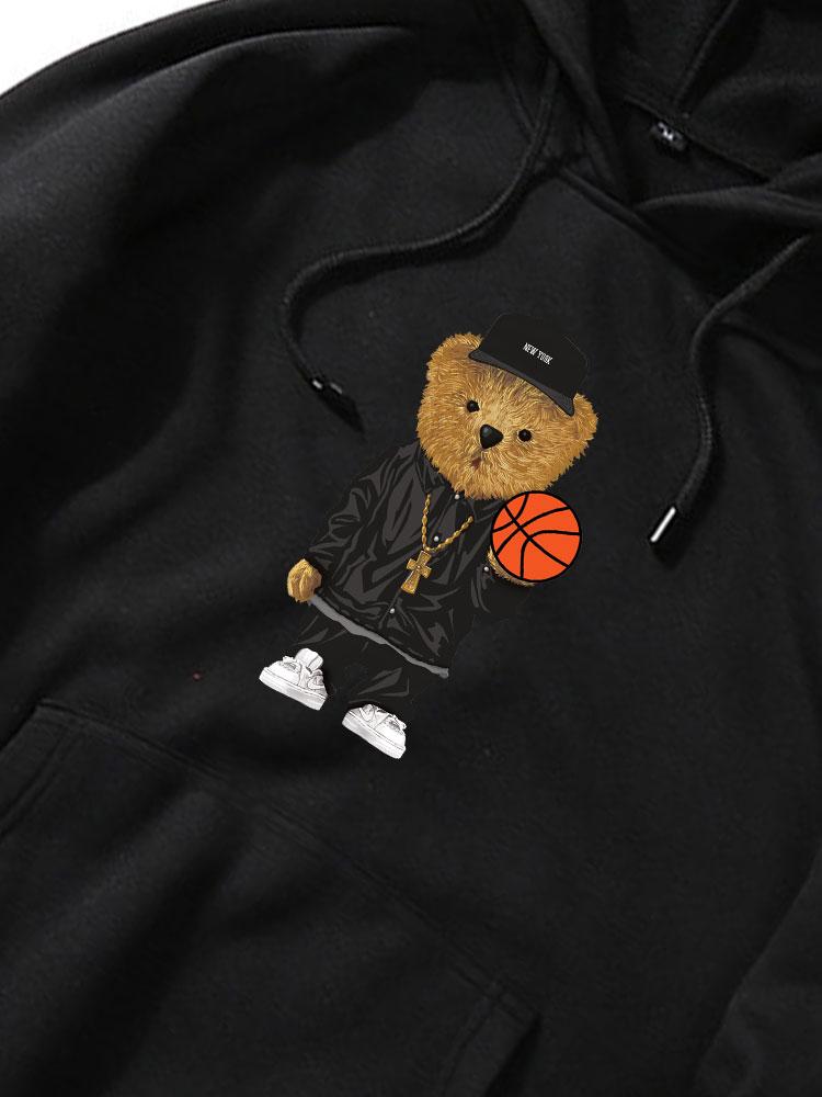 Francisco | Basketball Bear Print Hoodie