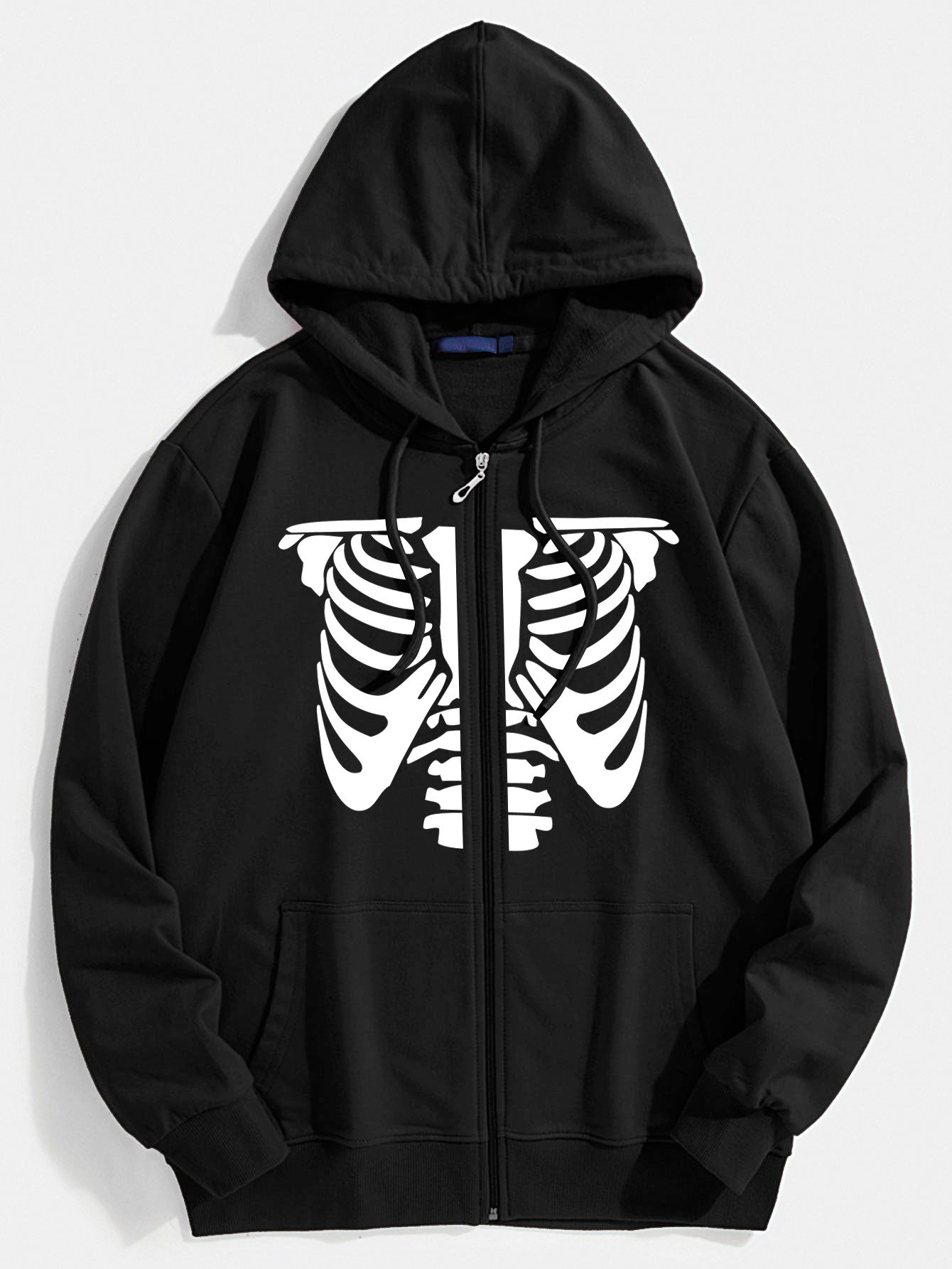 Shannon | Skeleton Print Zip Through Hoodie