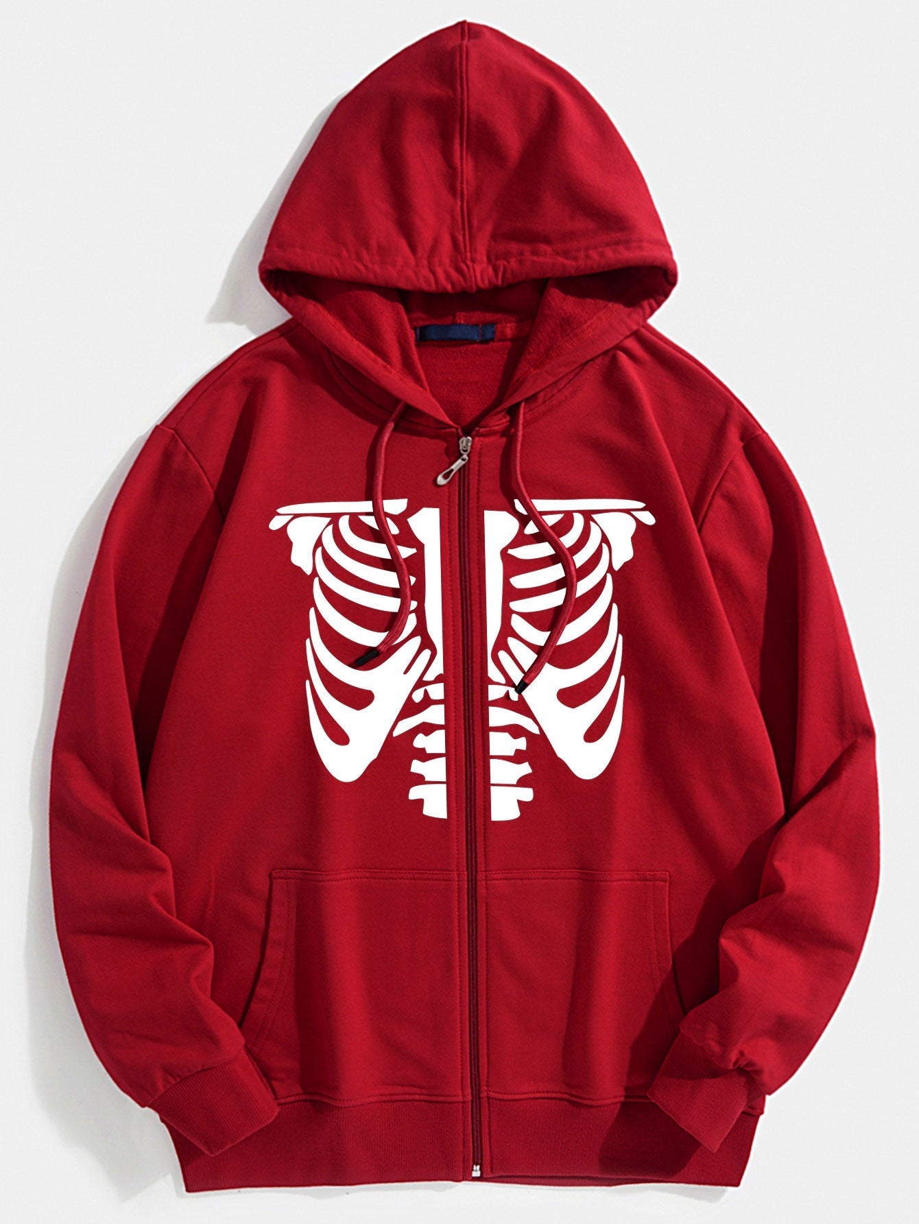 Shannon | Skeleton Print Zip Through Hoodie