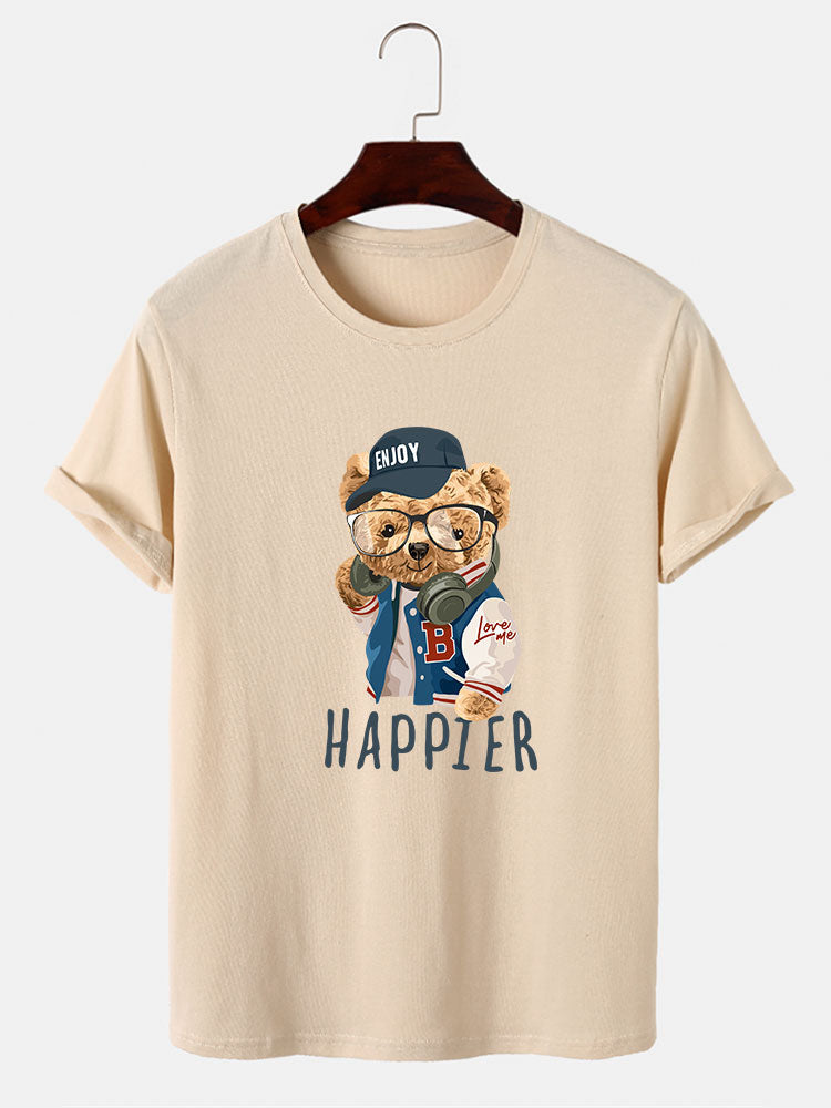 Pascual® | Baseball Jacket Bear Slogan Print T-Shirt