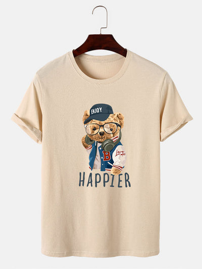 Eusebio® | Baseball Jacket Bear Slogan Print T-Shirt