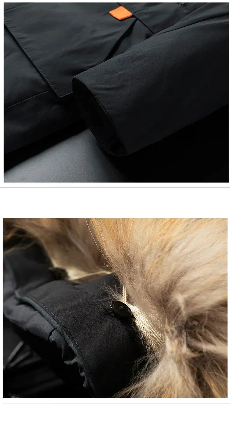 Finbar | Men's insulated parka with faux fur hood