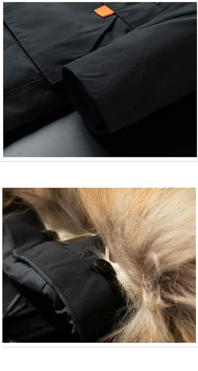 Finbar | Men's insulated parka with faux fur hood