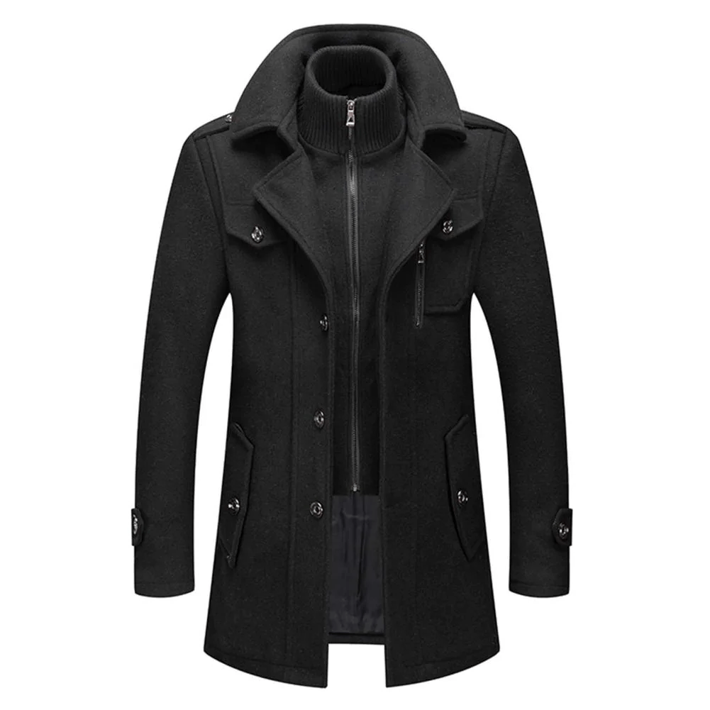 Eulises | Men's double-layered coat with high collar