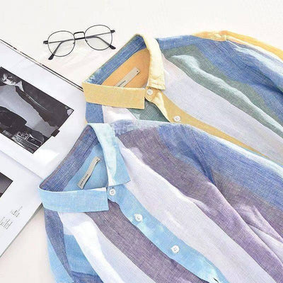 Chad® | Lightweight Linen Shirt With Stripes