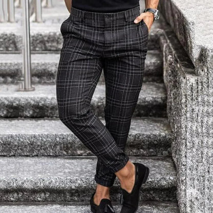 Colton® | Fashionable Checked Long Pencil Pants For Men