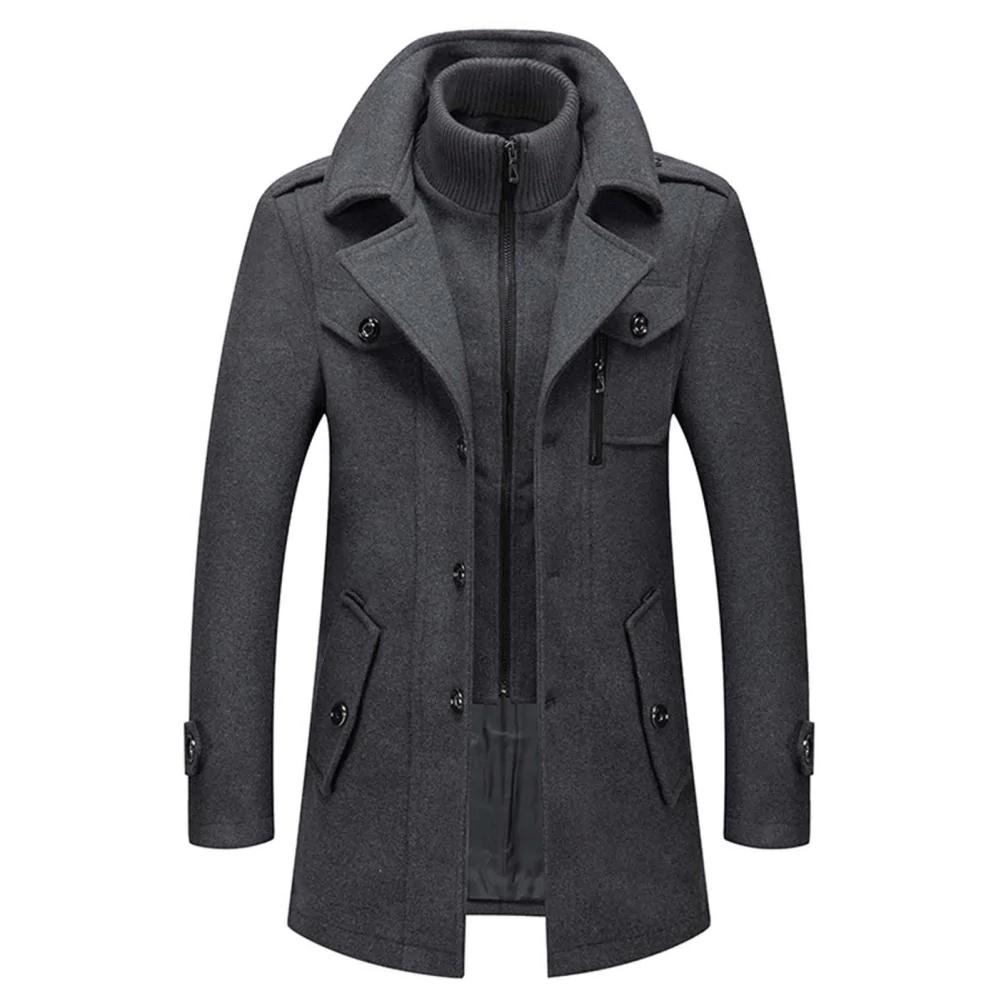 Eulises | Men's double-layered coat with high collar