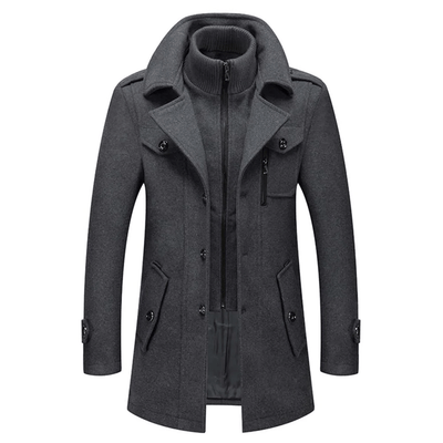 Eulises | Men's double-layered coat with high collar