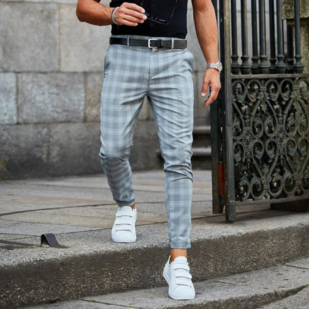 Colton® | Fashionable Checked Long Pencil Pants For Men