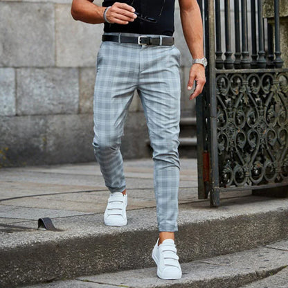 Colton® | Fashionable Checked Long Pencil Pants For Men