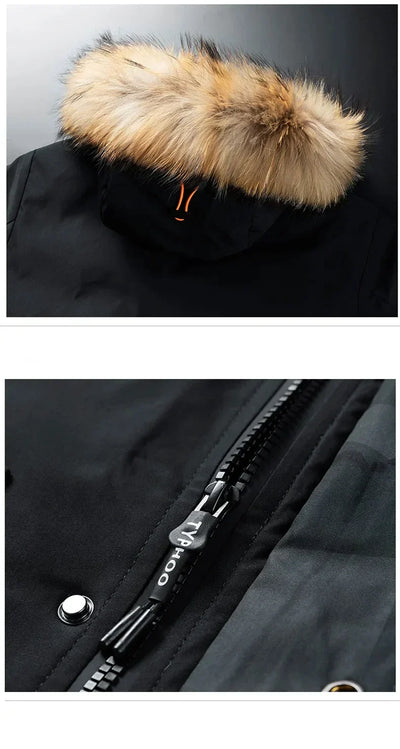 Finbar | Men's insulated parka with faux fur hood