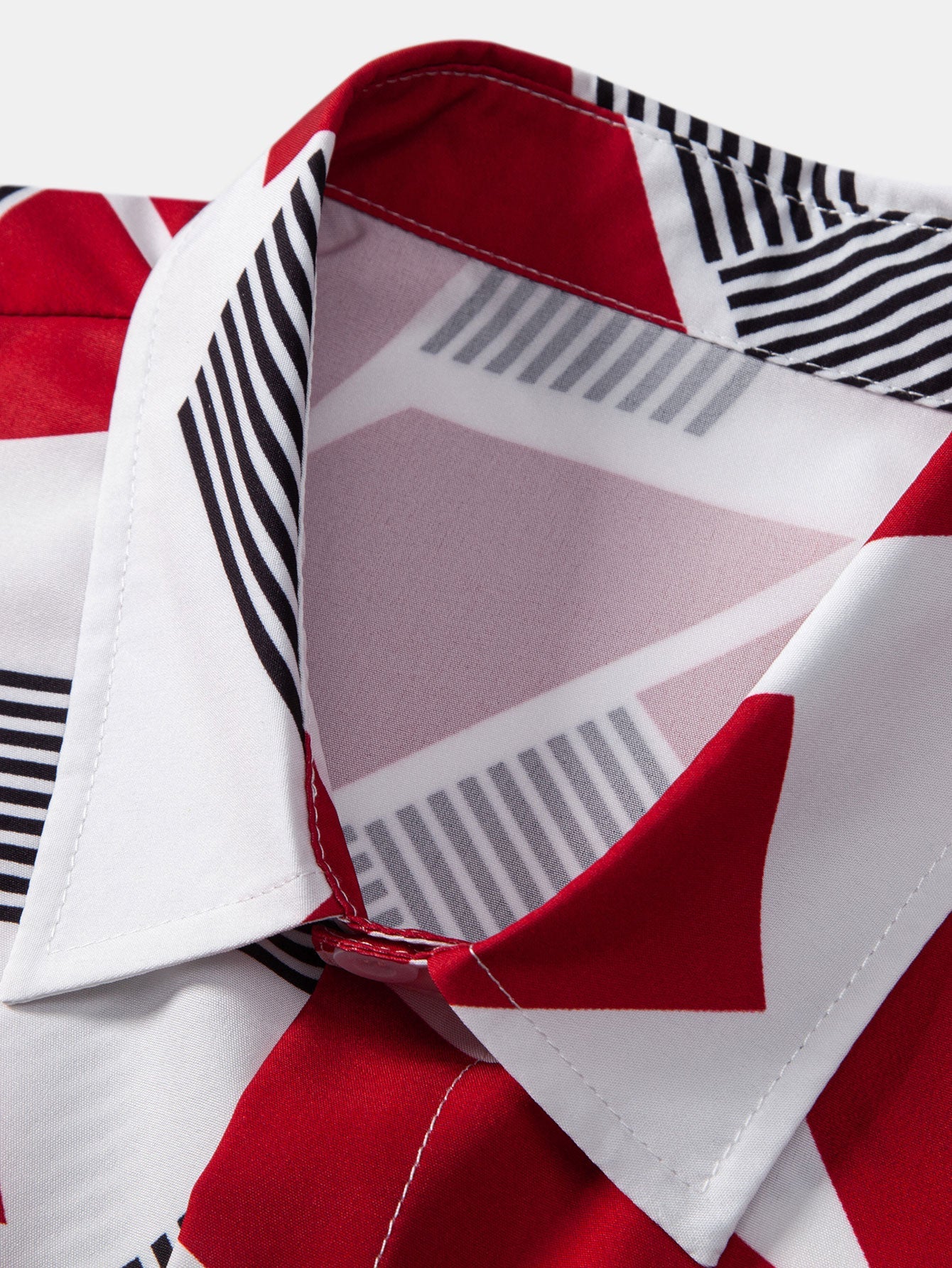 Ethan® | Color Block Geometry Print Button Up Shirt