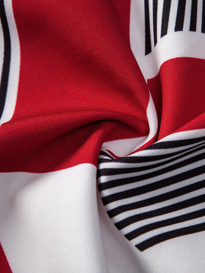 Manuel® | Color Block Geometry Print Button Up Shirt