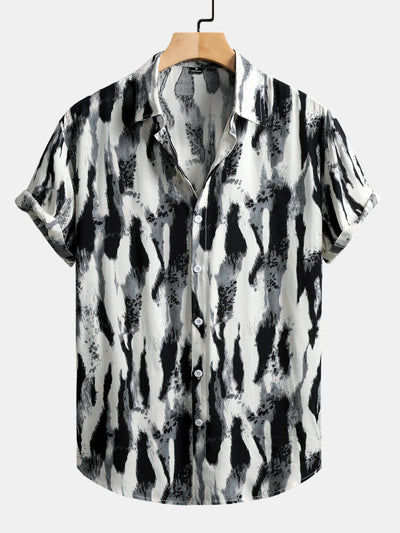 Amory® | Brushstroke Print Button Up Shirt