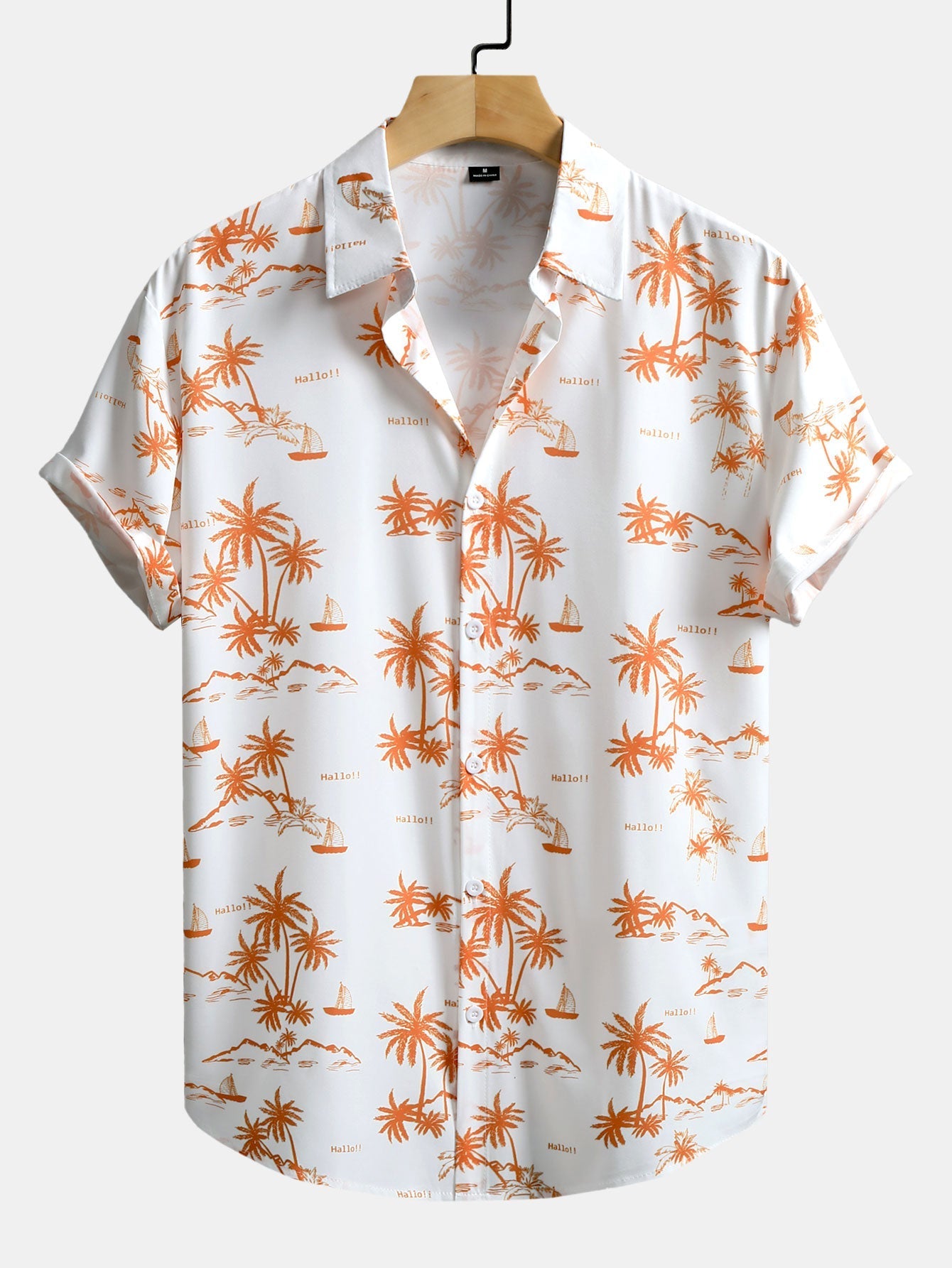 Hipólito® | Palm Tree Print Button Up Shirt & Swim Shorts