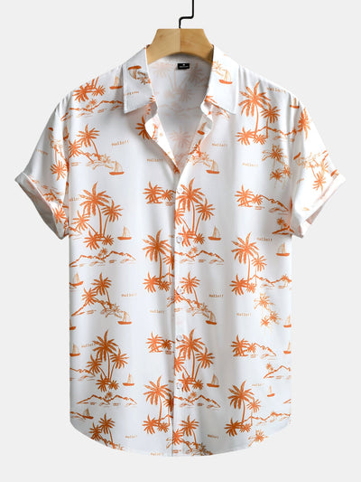 Donald® | Palm Tree Print Button Up Shirt & Swim Shorts