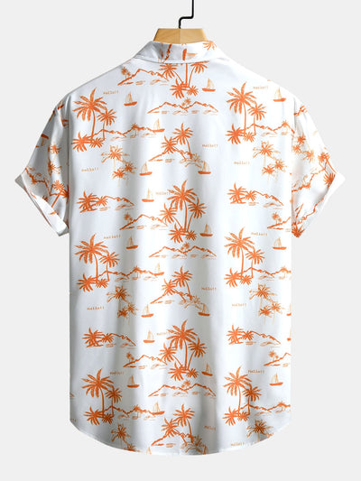 Donald® | Palm Tree Print Button Up Shirt & Swim Shorts