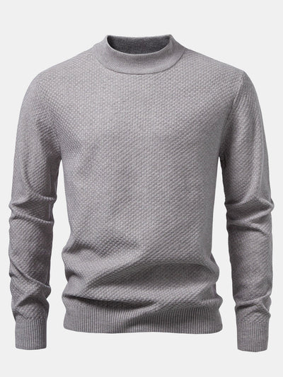 Amir® | Checkerboard Textured Mock Neck Sweater