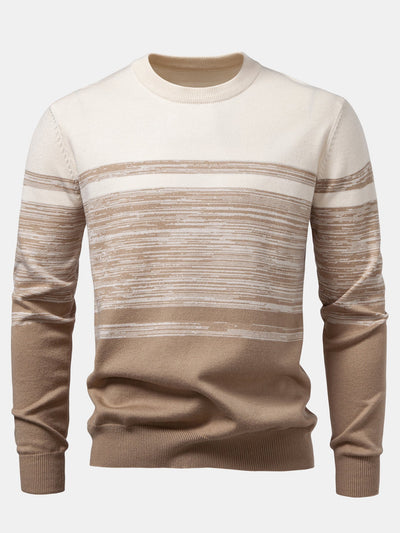 Aran® | Horizontal Stripe Pattern Crew Neck Sweater